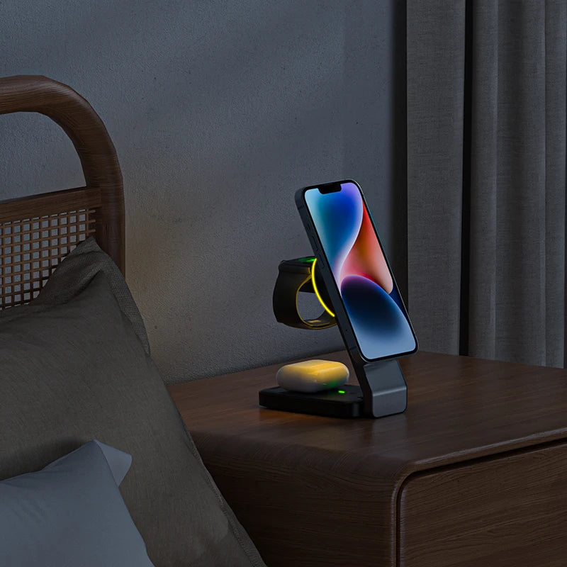 3-in-1 Magnetic Foldable Fast Wireless Charger